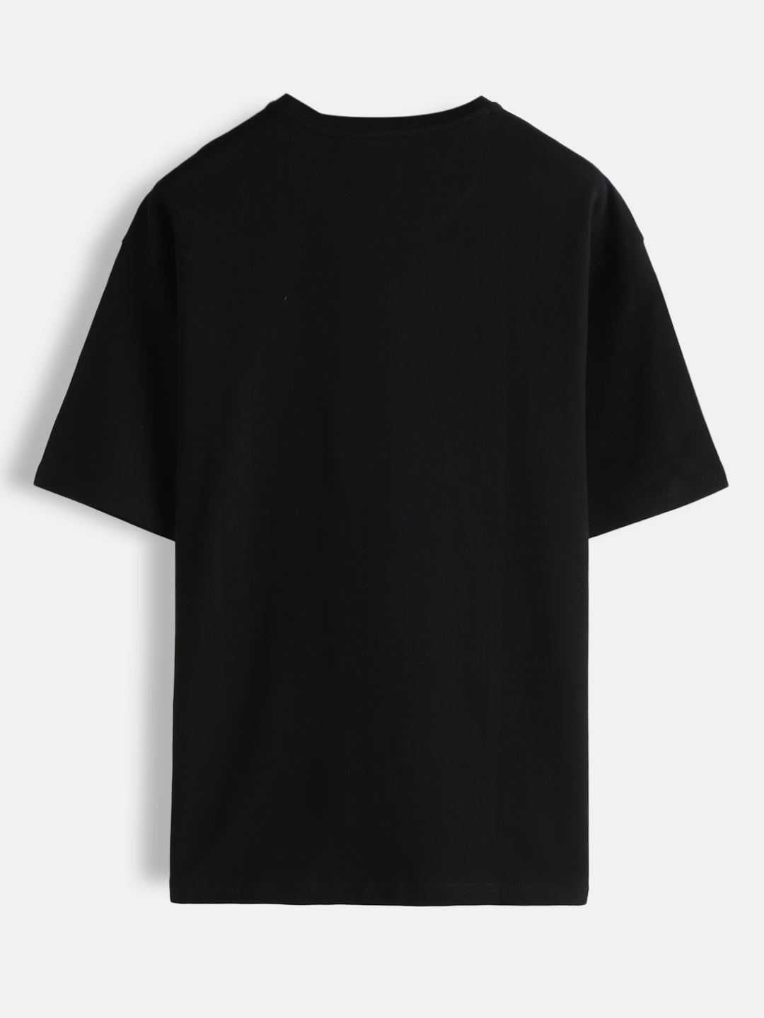 Embroidered Solid Oversized T-Shirt | Black