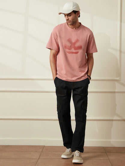 Heavy GSM Blur Logo T-Shirt | Pink