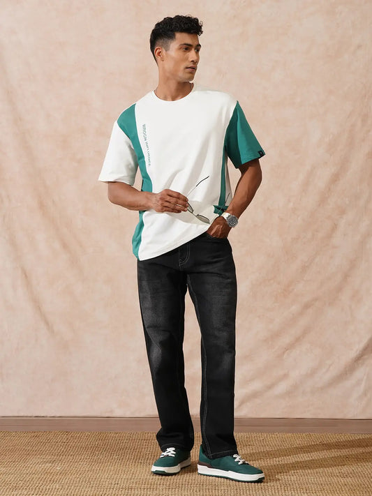 Cut & Sew Oversized T-Shirt | Off White