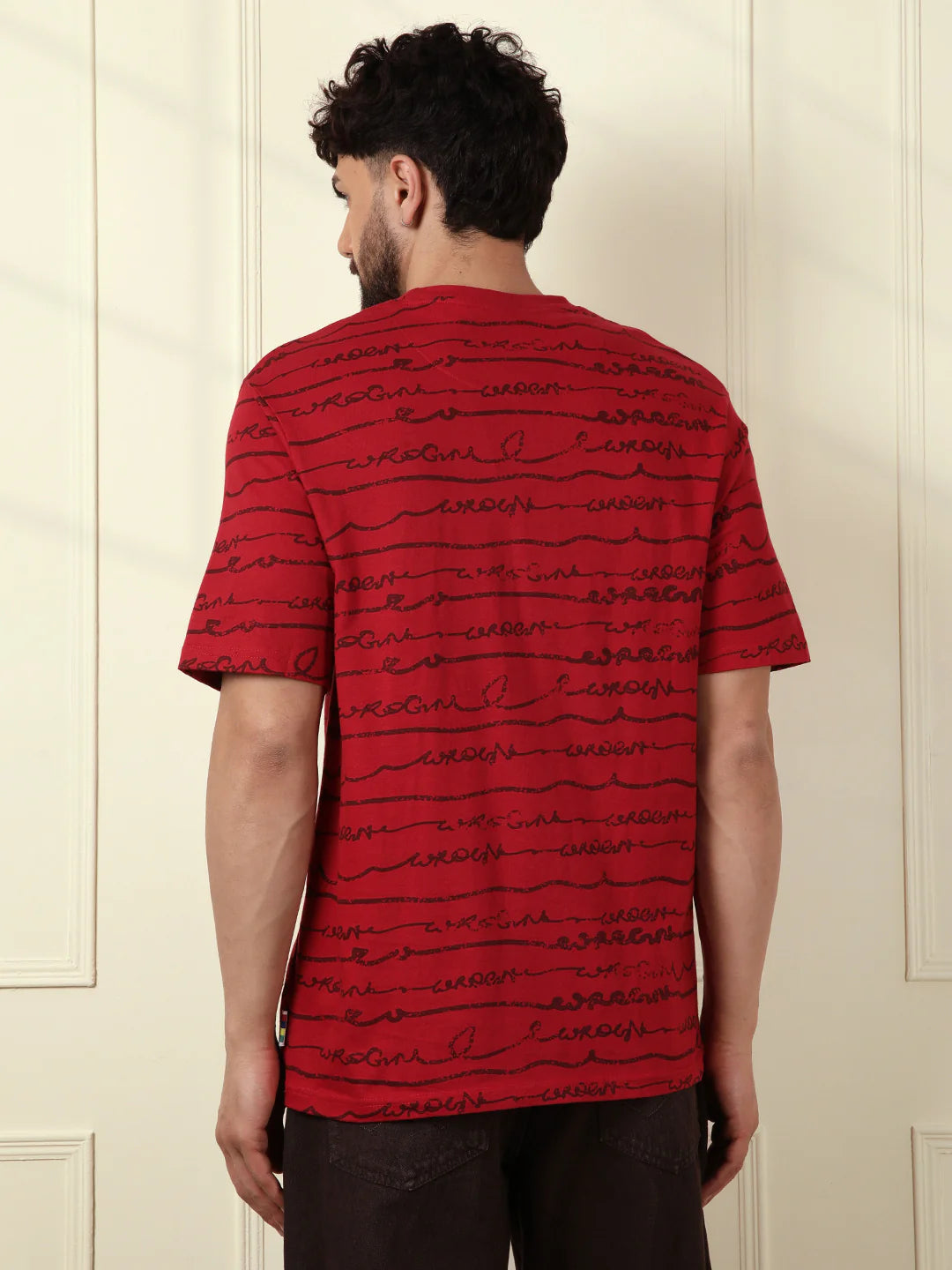 Typographic Red Crew Neck T-Shirt