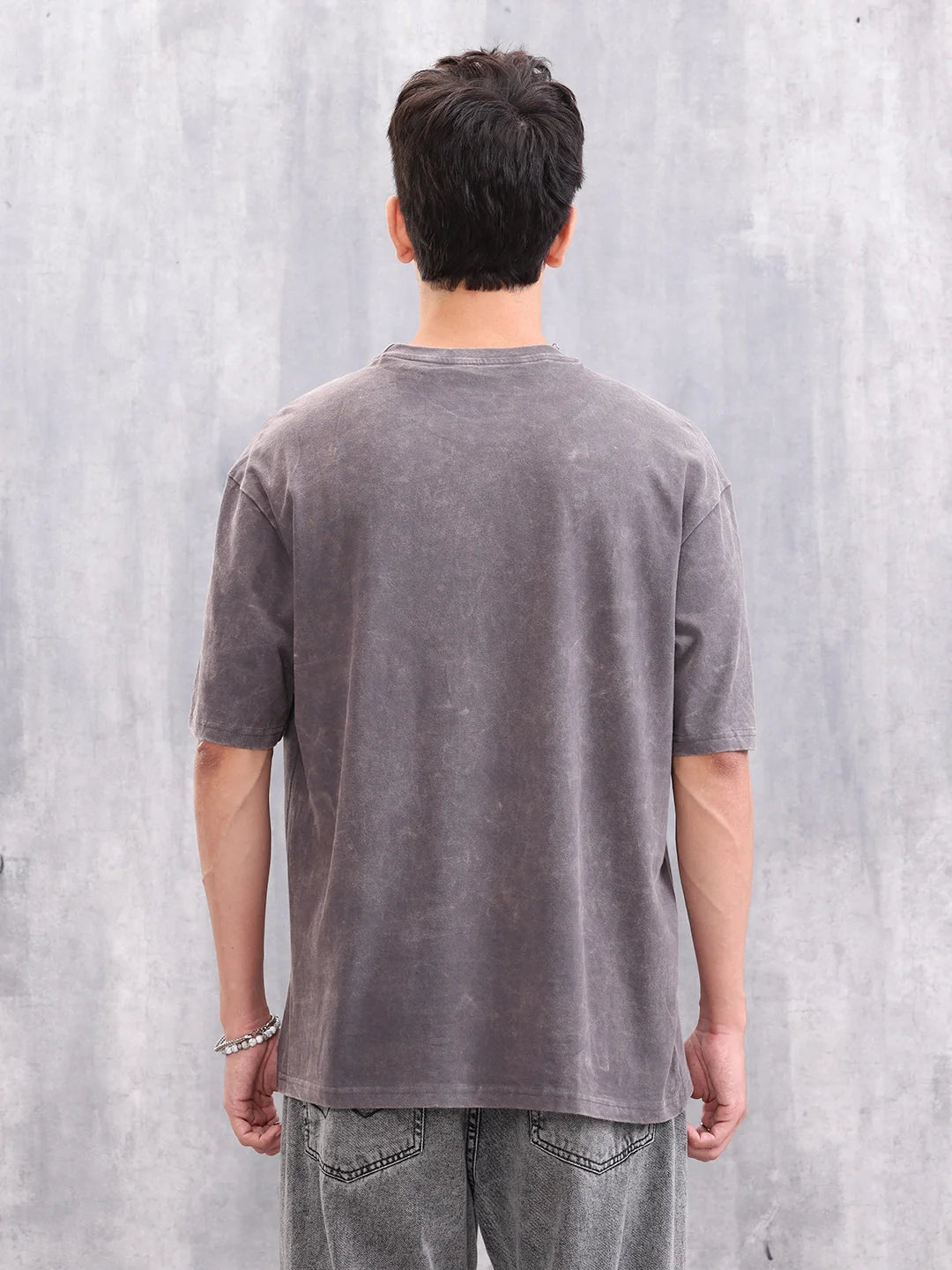 Retro Washed Logo Printed Oevrsized T-shirt | Dark Grey