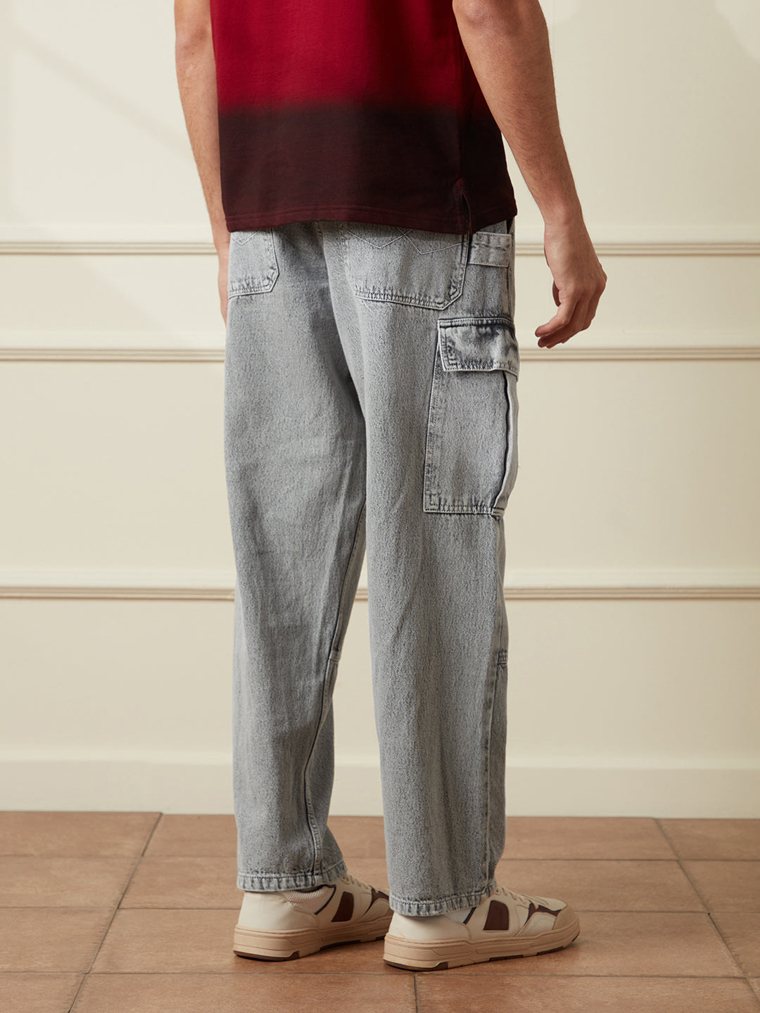 Casual Anti Fit Denim Cargo | Grey