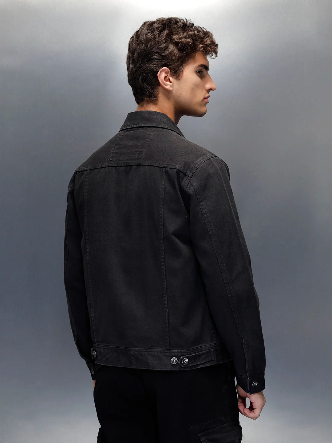 Wrogn Men’s Washed Denim Jacket  |  Dark Stone