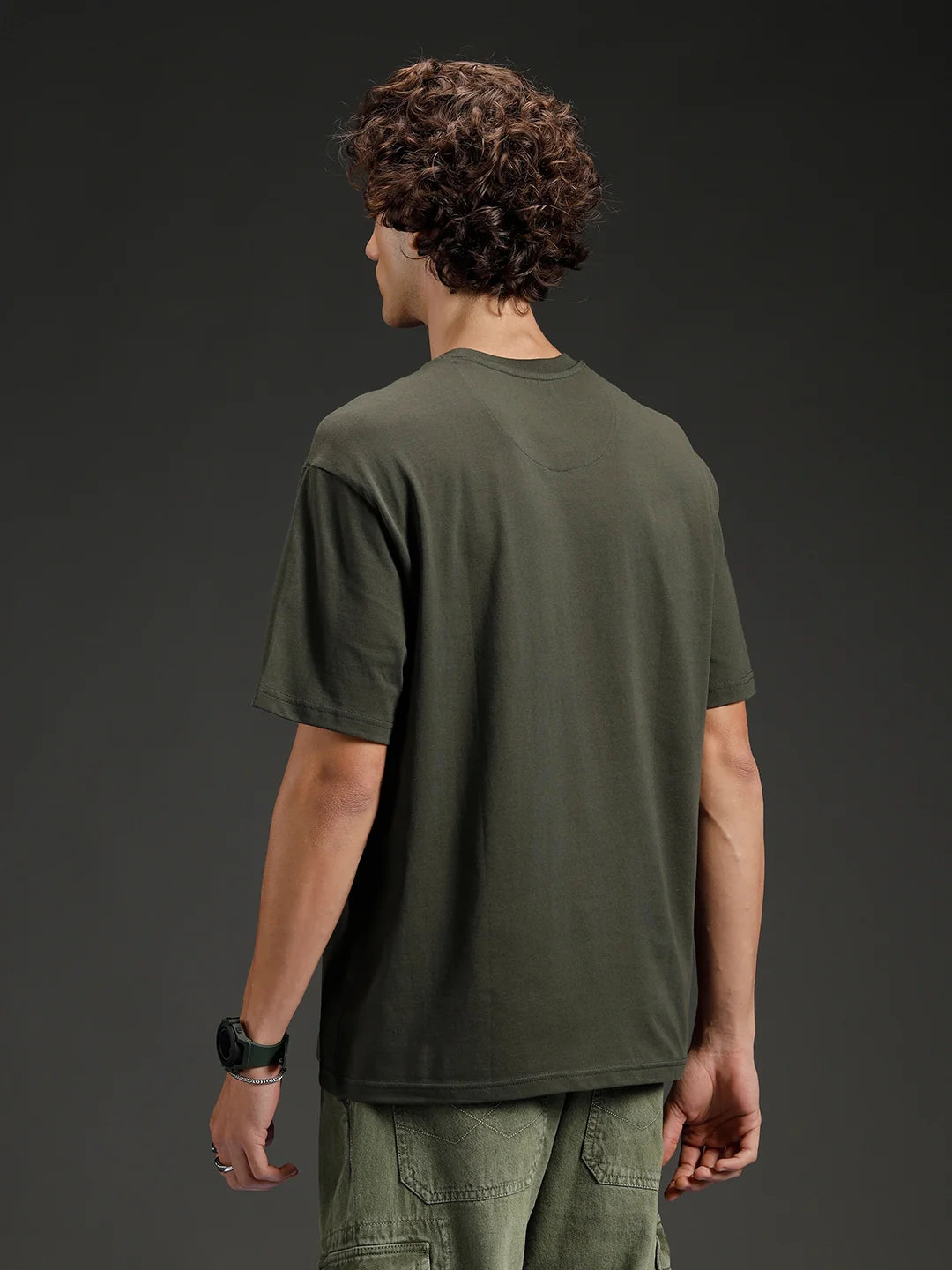 Wrogn Solid Oversized Tshirt | Green