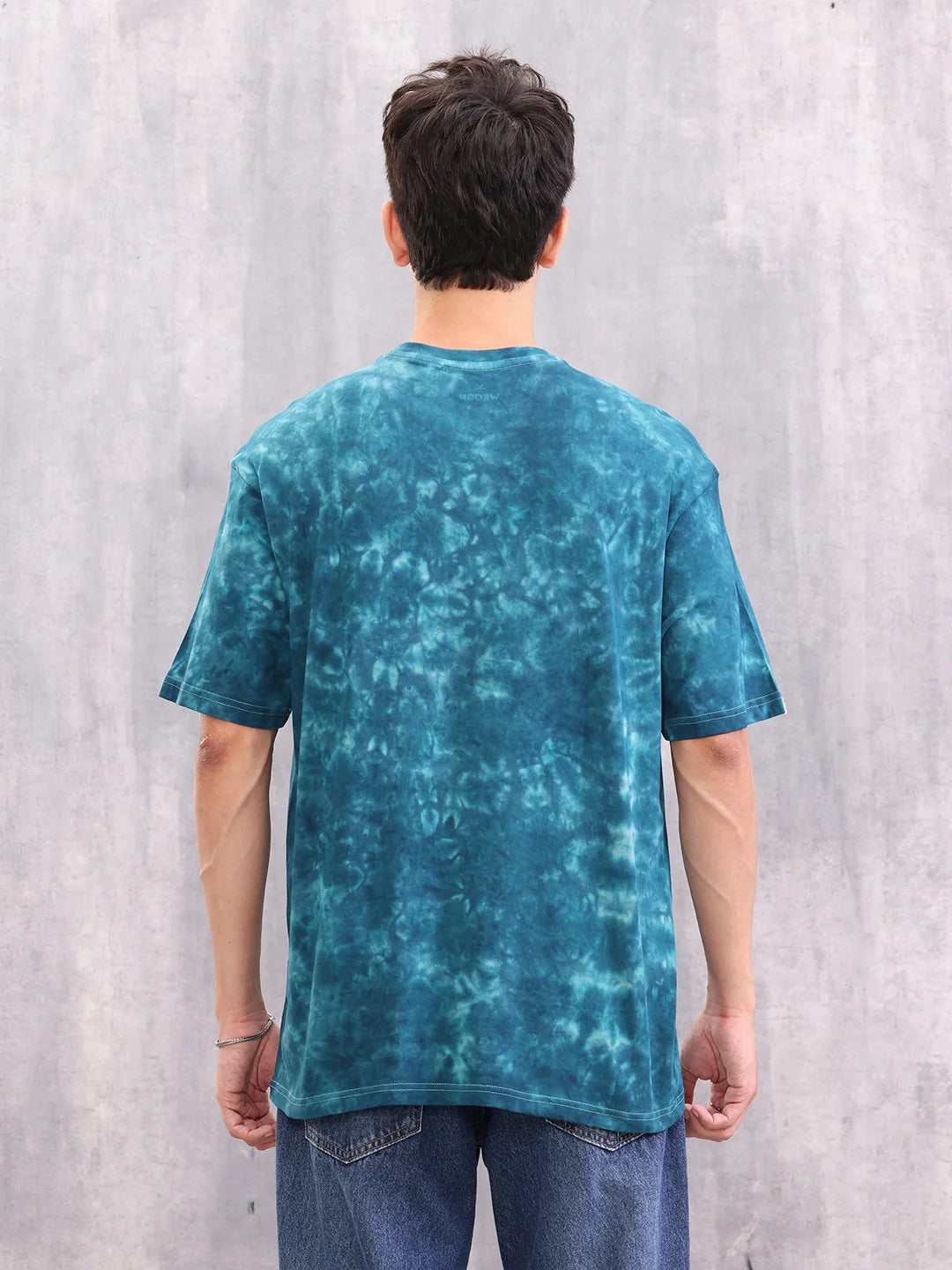 Retro Look Tie And Dye Oversized Fit T-shirt | Blue