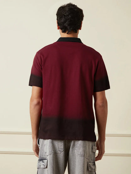 Heavy GSM Ombre Polo T-Shirt | Maroon