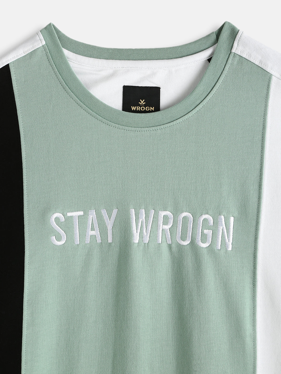 Colour Blocked Oversized Fit T-Shirt | Green