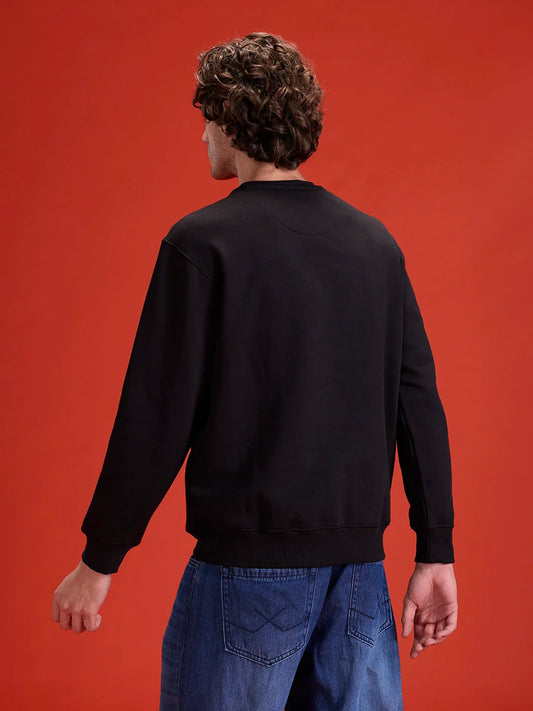 Wrogn Graphic Printed Comfort Fit Sweatshirt | Black