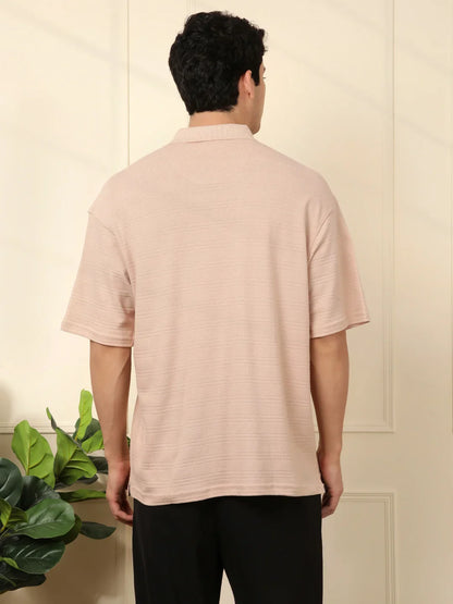 Bold Textured Oversized Polo T-Shirt