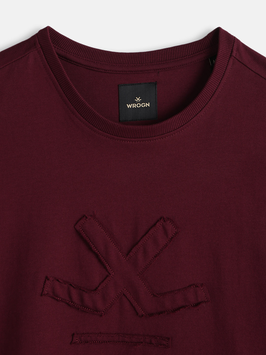 Heavy GSM Applique Logo T-Shirt | Wine