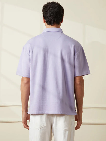 Spray Printed Oversized T-Shirt | Purple