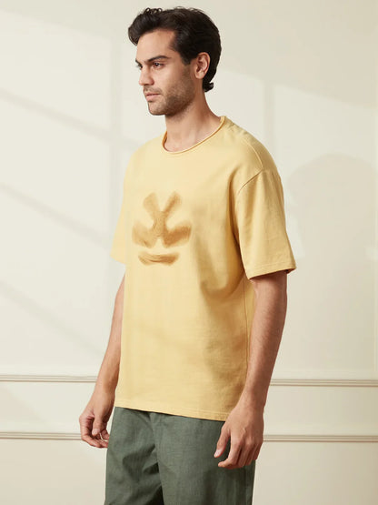 Heavy GSM Blur Logo T-Shirt | Khaki