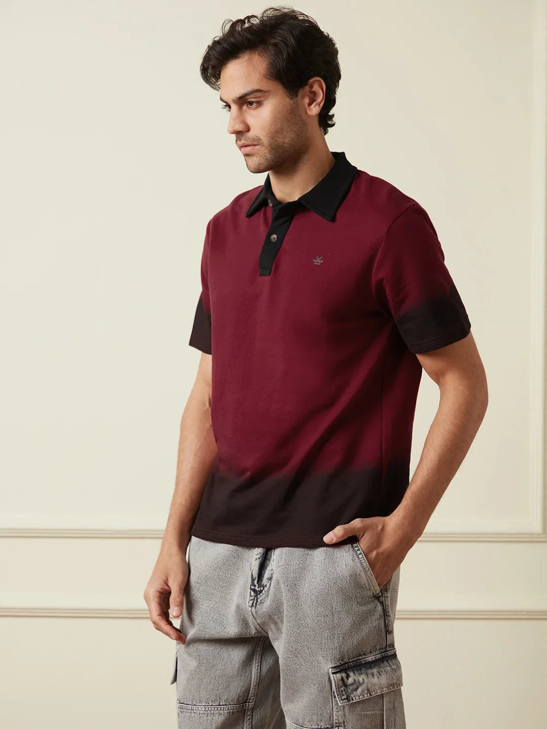 Heavy GSM Ombre Polo T-Shirt | Maroon