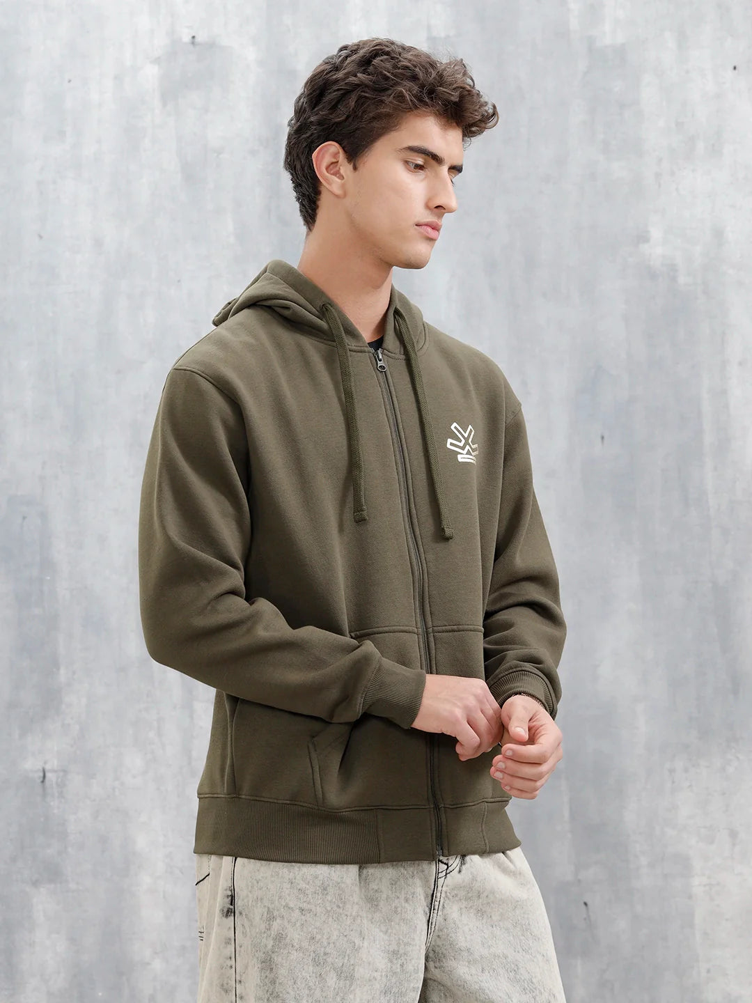 All-Day Casual Comfort Fit Hooded Sweatshirt | Olive