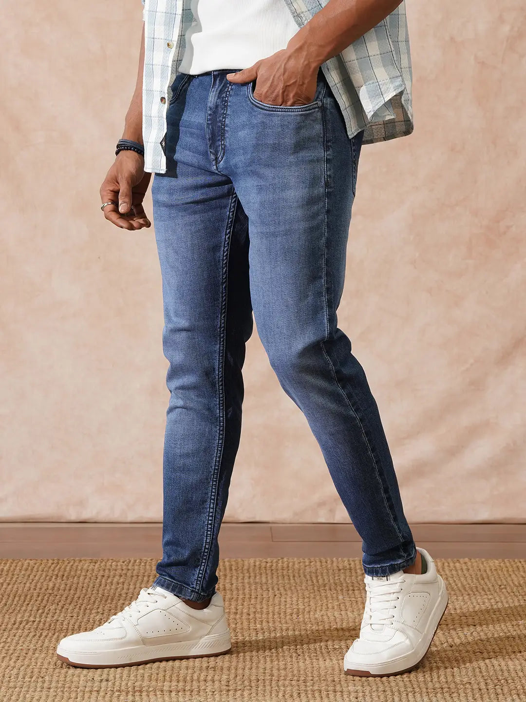 Casual Heavy Fade Slim Fit Jeans | Blue