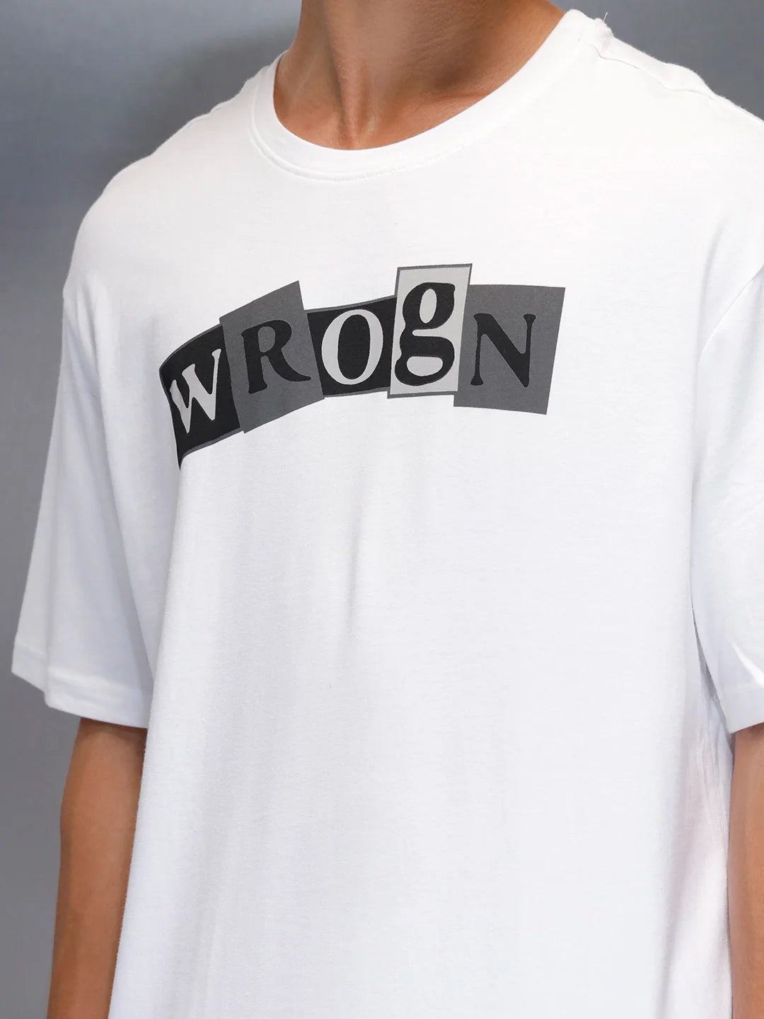 Men's casual oversize graphic t-shirt | White