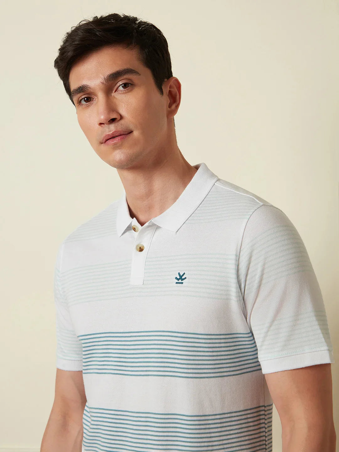 Yarn Dyed Ombre Polo T-Shirt | Navy Blue