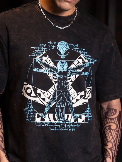 Wrogn X Aliens - The Vitruvian Man | Black T-Shirt