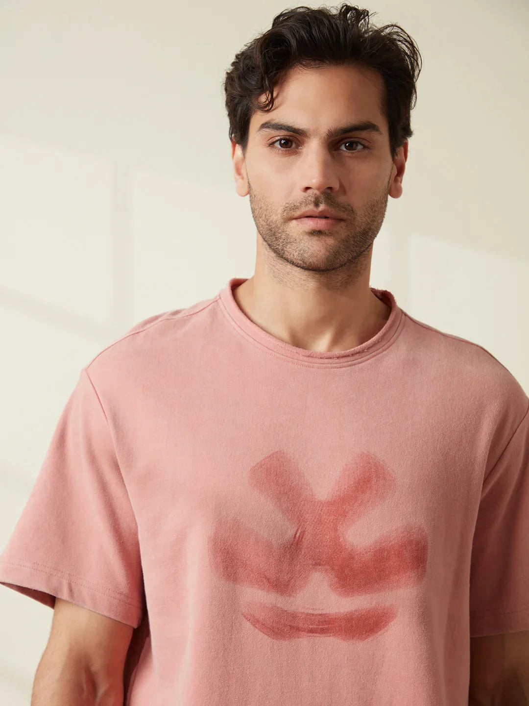 Heavy GSM Blur Logo T-Shirt | Pink
