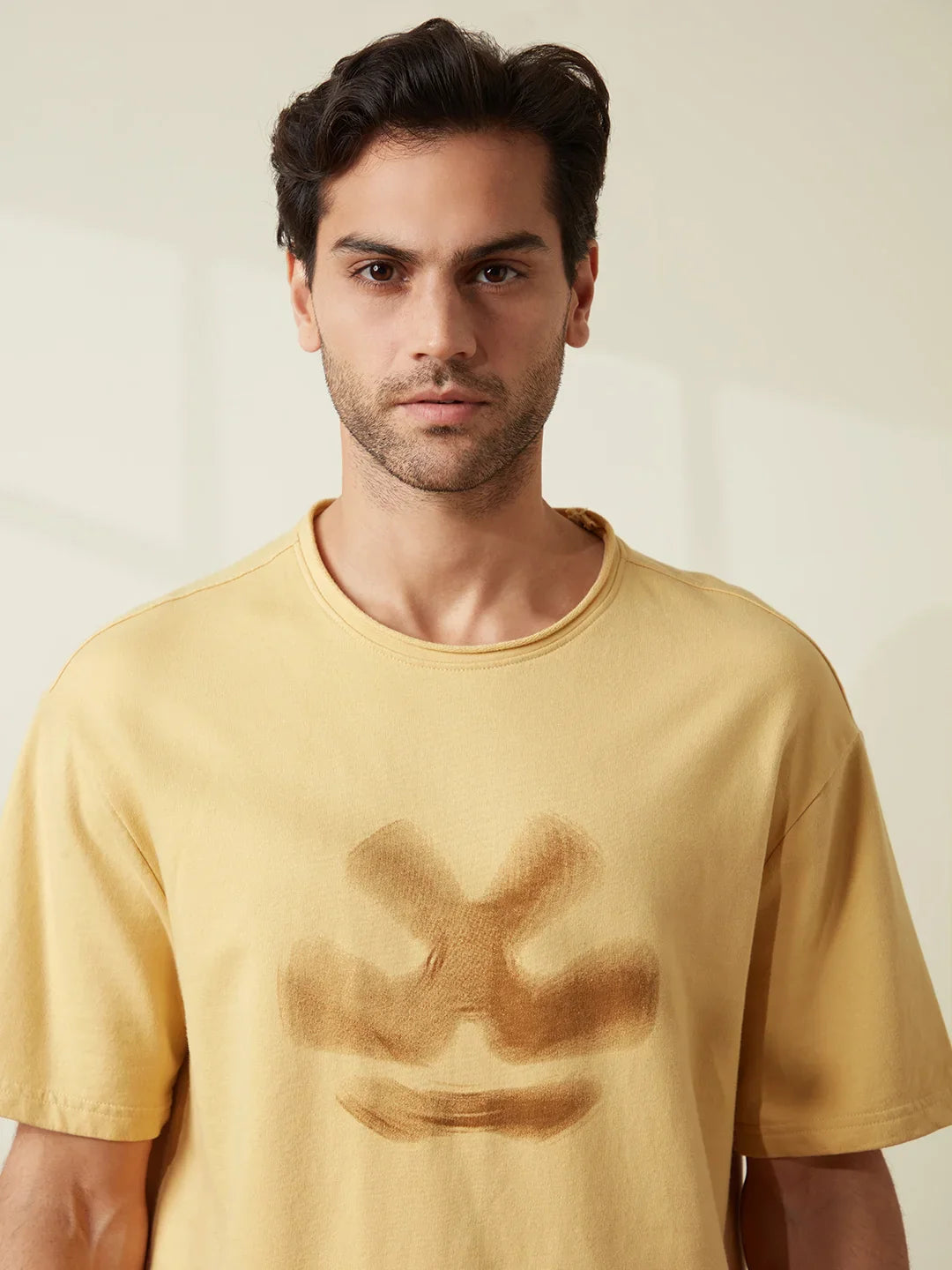 Heavy GSM Blur Logo T-Shirt | Khaki