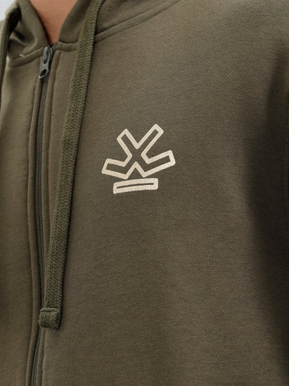 All-Day Casual Comfort Fit Hooded Sweatshirt | Olive