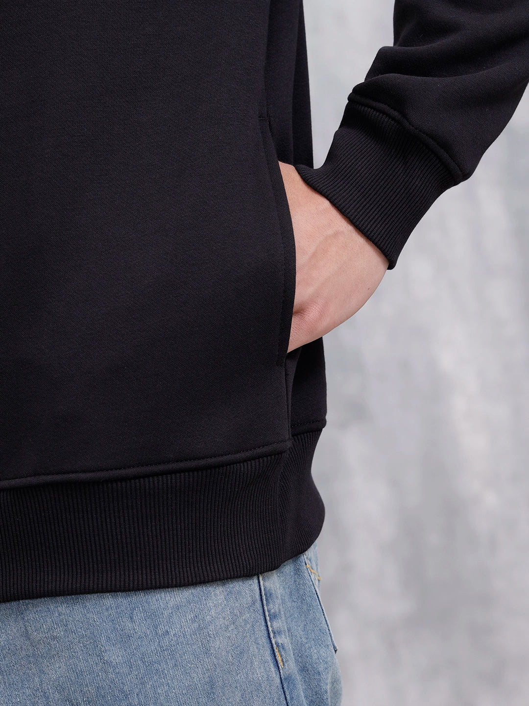 Wrogn Graphic Printed Comfort Fit Sweatshirt | Black