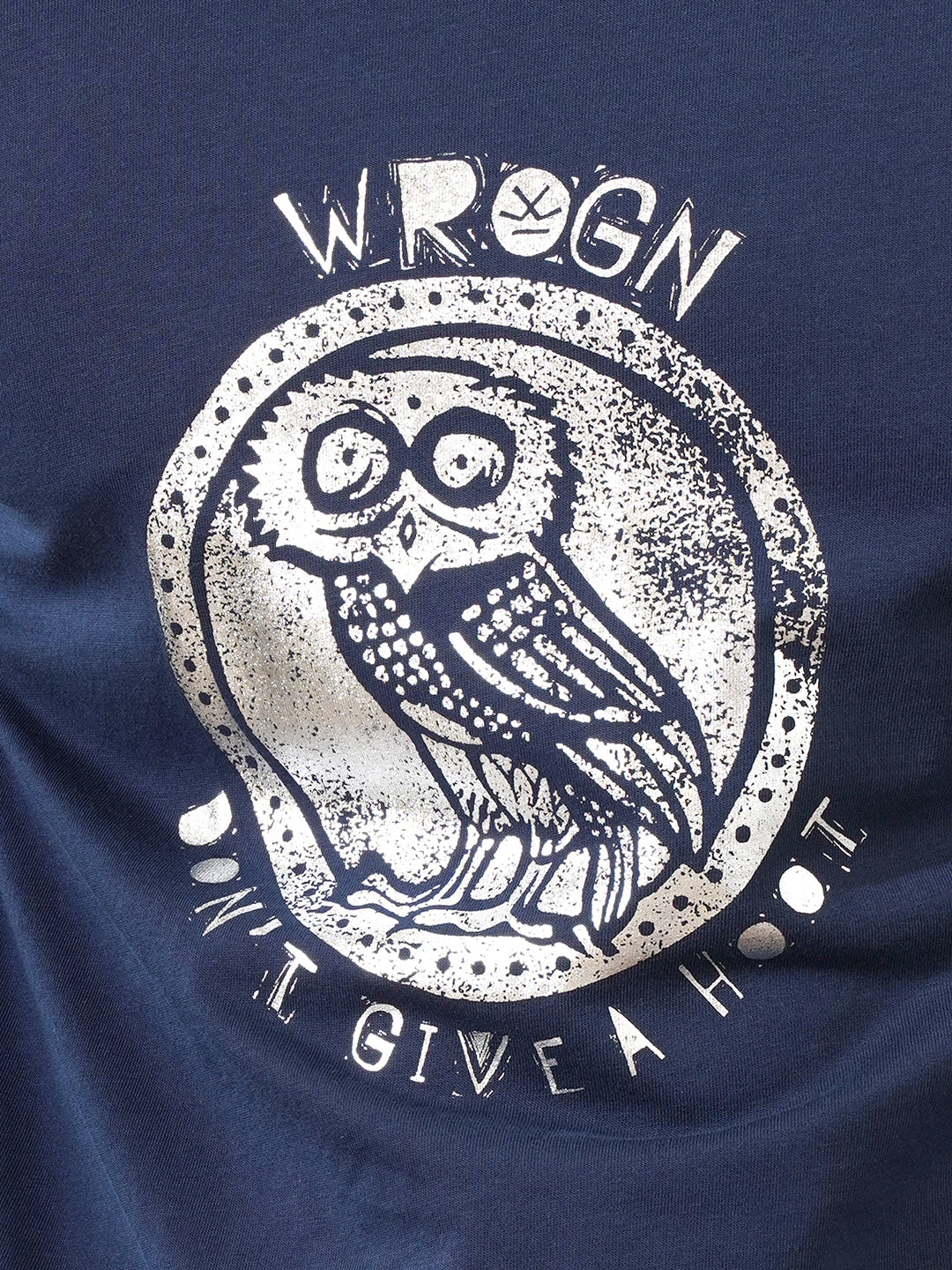 Foil Printed Slim Fit T-Shirt  | Navy Blue