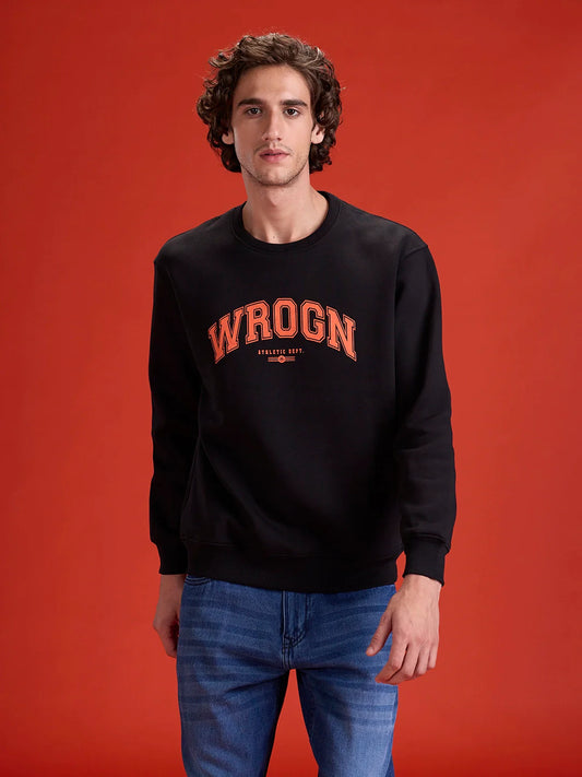 Wrogn Graphic Printed Comfort Fit Sweatshirt | Black