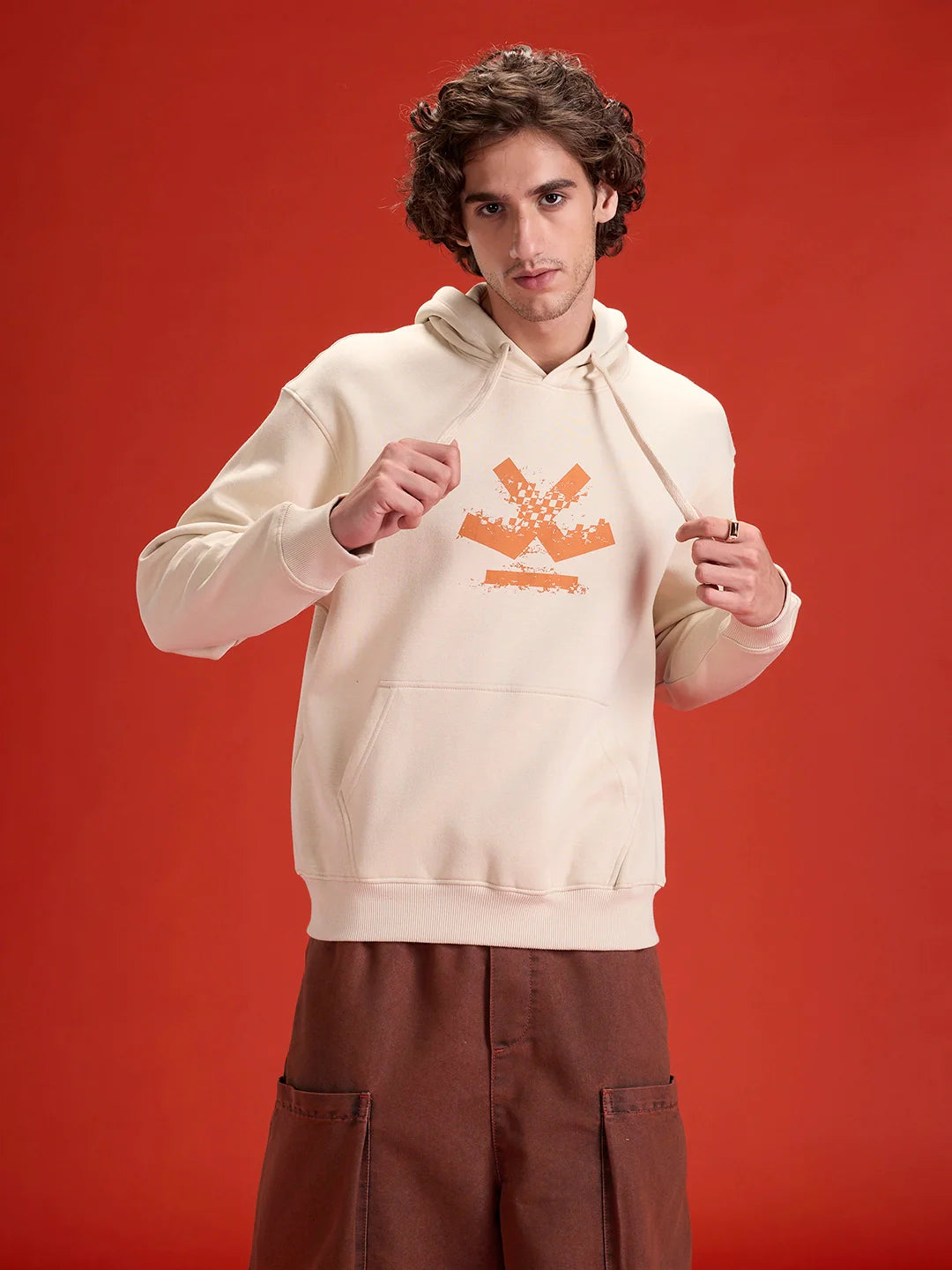 Wrogn Oversized Graphic Hoodie For Men | Tapioca