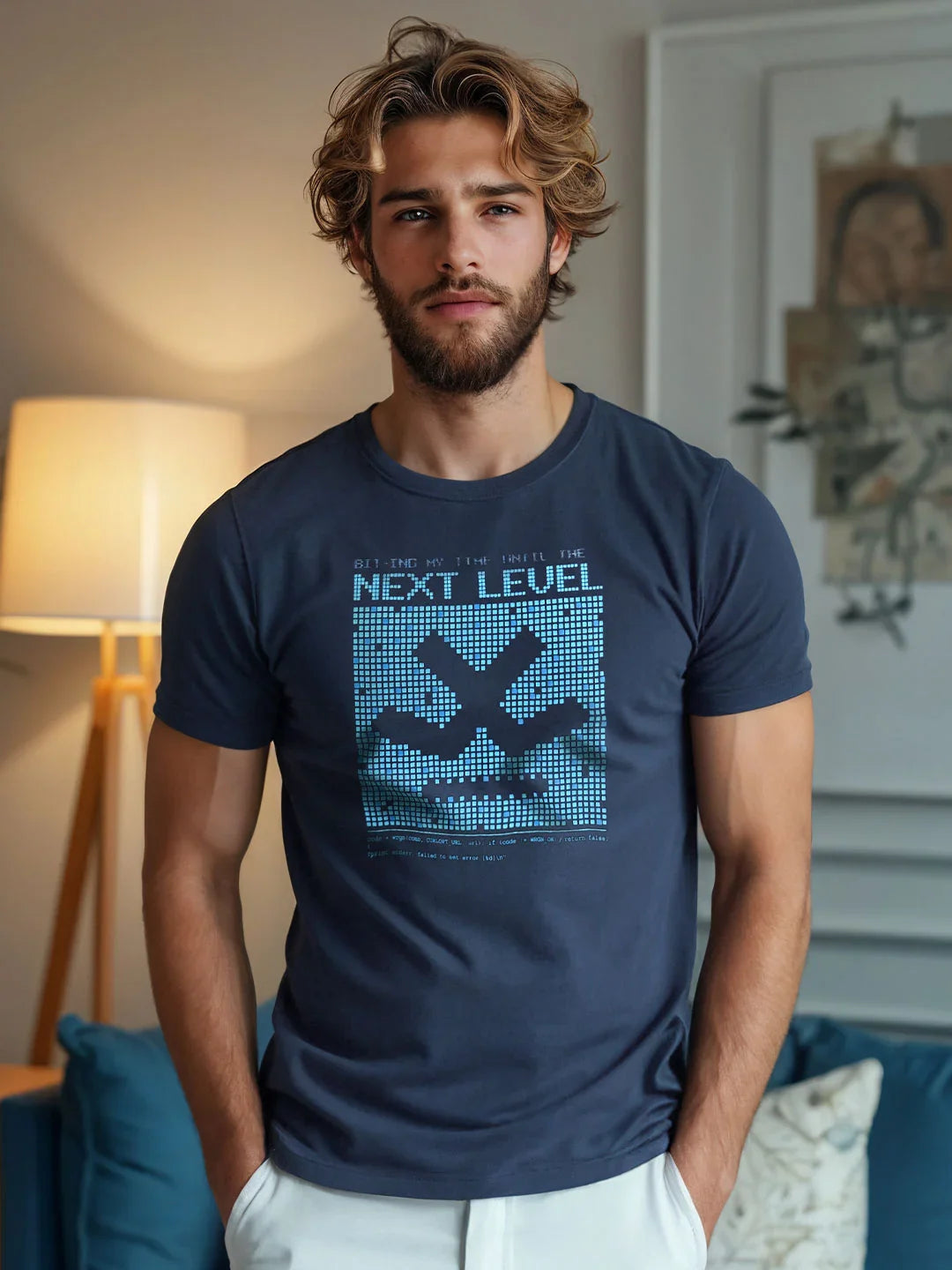 Graphic Printed Slim Fit T-Shirt | Grey