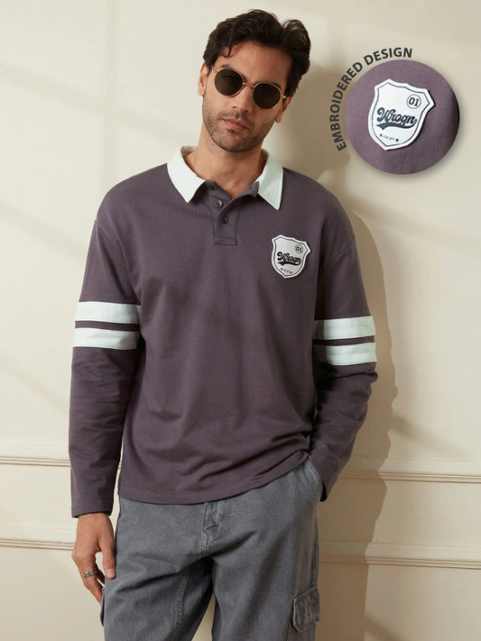 Heavy GSM Varsity Polo T-Shirt | Purple