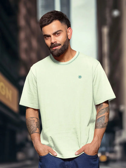 Textured Waffle Knit T-Shirt | Sage