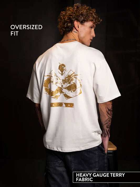 Wrogn X Aliens - The Yin-Yang Dragons | Off White T-Shirt